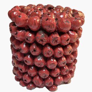 Red Cranberry Shape Candle Set Thanksgiving  Holiday Berry Look Pillar